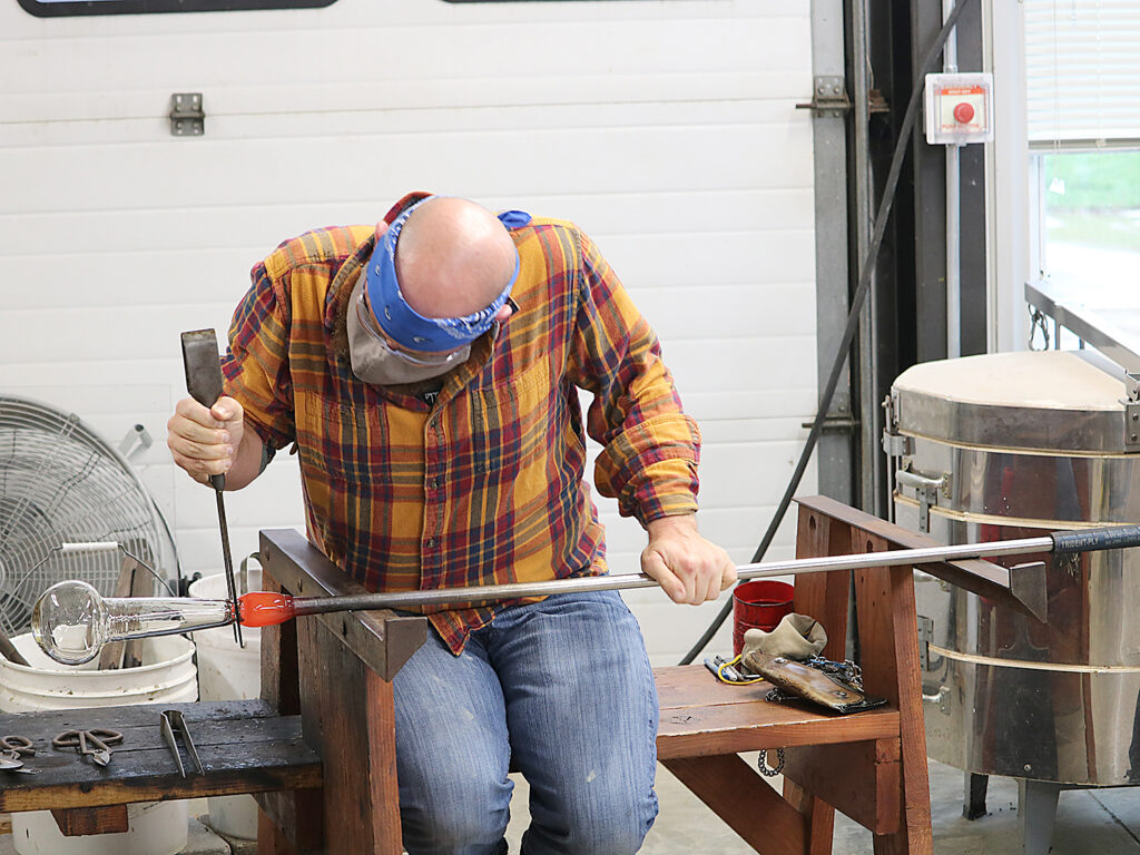 Christopher Gray, the glassblowing instructor
