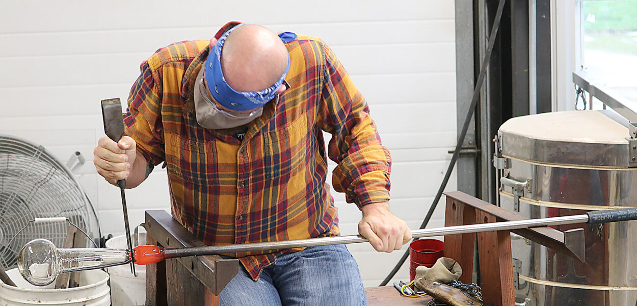 Christopher Gray, the glassblowing instructor