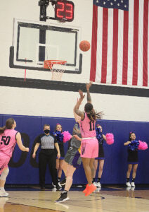 No. 11 Tati Hodges-Johnson shoots a jumper