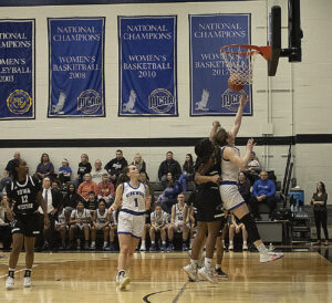 No. 50 Ashley Tull goes up for a layup