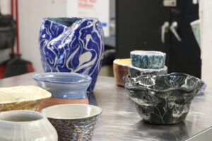 Ceramic vases, bowls, cups and sculptures