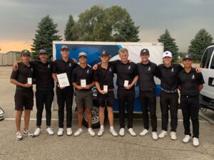 The entire Kirkwood Golf team stops for a photo after their tremendous performance at the Wartburg Invite on Sept. 22 - 23.