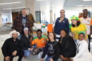 Agriculture Science students and professors at the Intercultural Festival on Nov. 15, 2023, on the second floor of Iowa Hall.