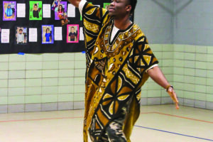 Ivorian student with his cultural dress