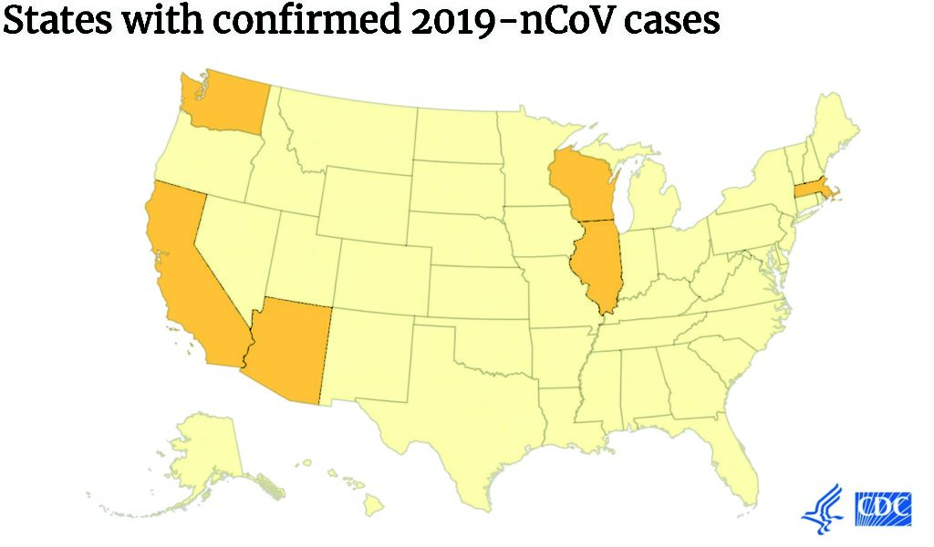 Graphic of United States confirmed Coronovirus cases
